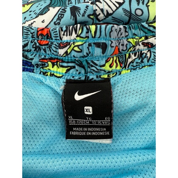 Nike Youth XL Swim Trunks Lined w/ Drawstring Shark & Dinosaurs - Picture 3 of 3